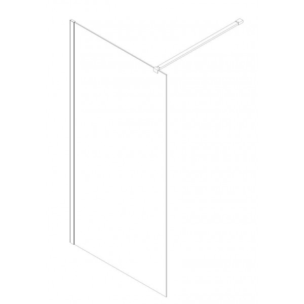 Душова перегородка Koer SR SP01-100x200-TR-01 Walk-In прозоре скло Easy Clean 8мм, хром (KR5393)