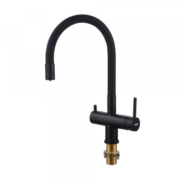 Кухонний змішувач з силік. виливом і вих. для питної води KOER KB-72002-05 (KR3384)