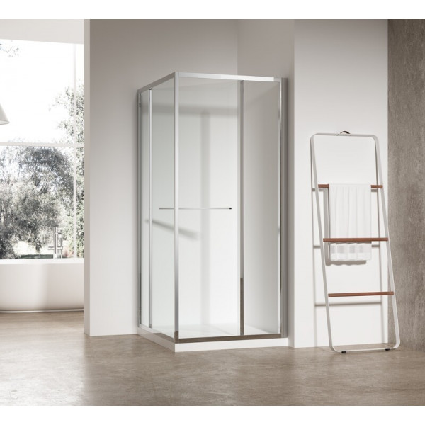 Душова кабіна без піддону Koer SR SC09-90x90x200-L-TR-01 прозоре скло Easy Clean 6мм Хром (KR5683)