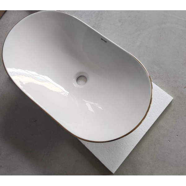 Раковина накладна MIXXUS PREMIUM WAVE-0105 EDGE GOLD 620х360х160mm (MP6557)