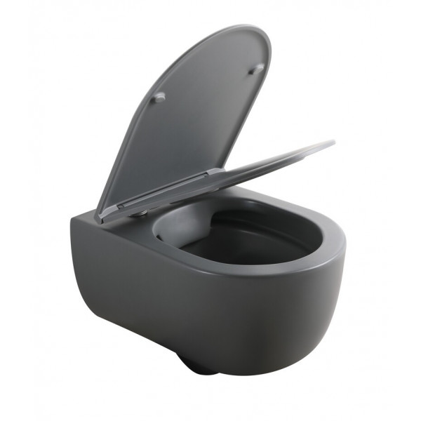 Унітаз підвісний Mixxus Premium TOPPER-0303-R GRAY 495x370x350mm система змиву RIMLESS (MP6657)