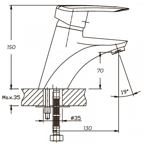 Змішувач для умивальника Haiba Disk 001 (HB0050)