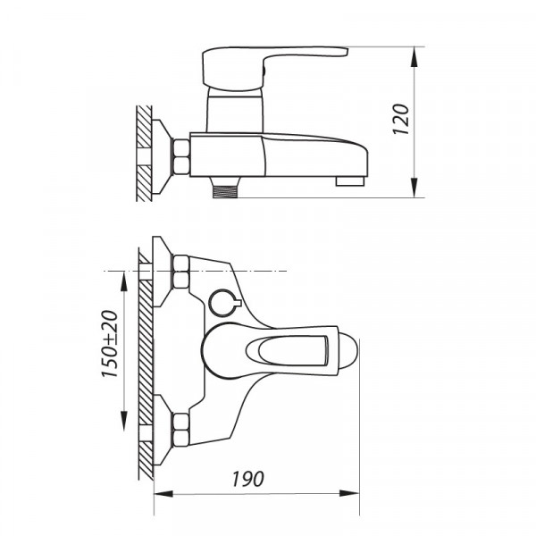 Змішувач для ванни Zerix FAD 183 (ZX2649)