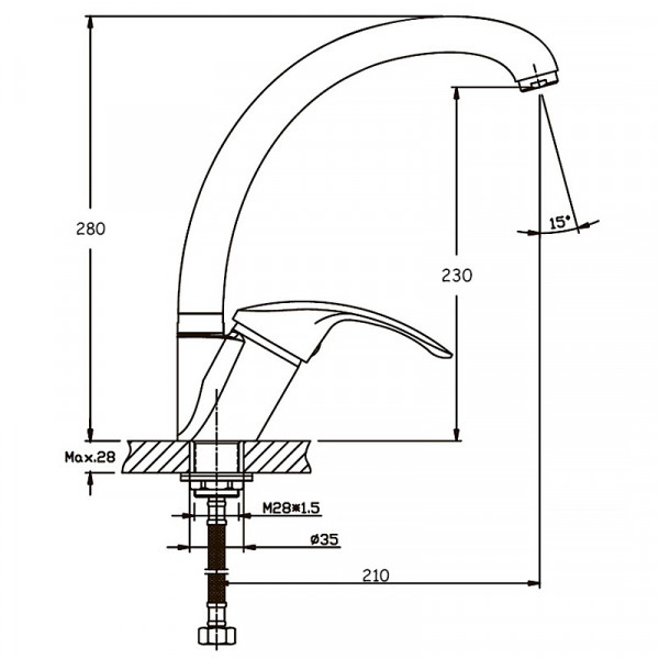 Змішувач для кухні Haiba Fabio 777 (HB0107)