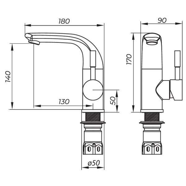 Змішувач для умивальника Zerix LR71205 (LL1468)