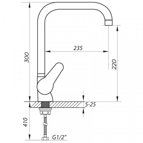 Змішувач для кухні Zerix SOP7 045 (ZX2652)
