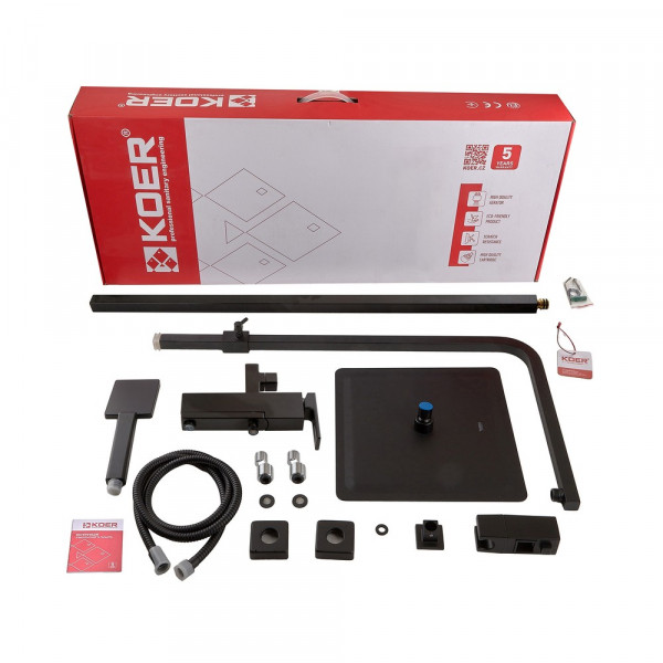 Душова колона із змішувачем Koer KB-56009-05 (Колір чорний) (KR3507)
