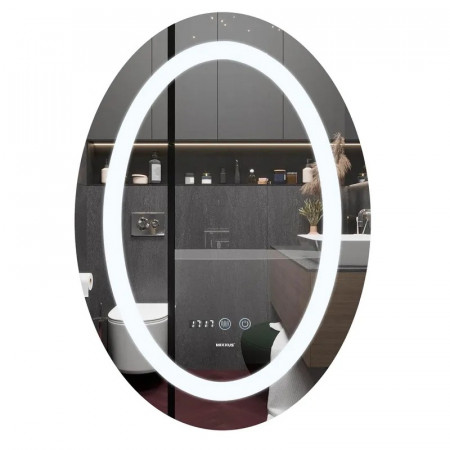 Дзеркало Mixxus PLAIN MV02-50x70 з Led Touch, Anti-fog, димером, регулятором яскравості, годинником (MI6010)