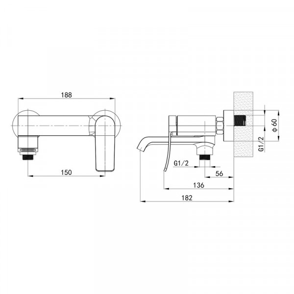 Змішувач для ванни Mixxus Premium DALI 009 EURO Black (MI6753)