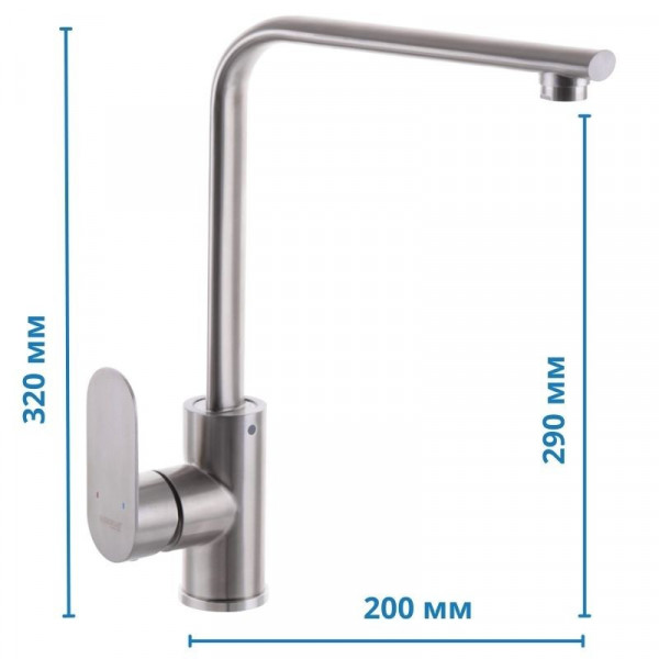 Змішувач для кухні Mixxus Eva-011 (нерж. сталь SUS304) (MI5785)