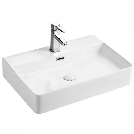 Раковина підвісна-накладна MIXXUS PREMIUM QUADRO-0202 600х440х120mm (отвір під змішувач, перелив) (MP6479)