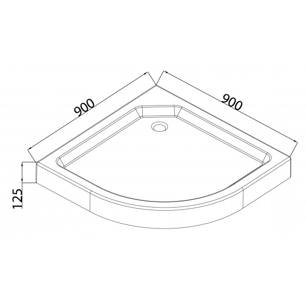 Душовий піддон з сифоном Mixxus PLAIN ST01-90x90x13 діаметр зливу 52 мм (MI6916)