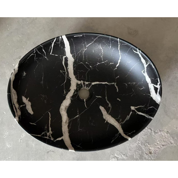 Раковина накладна Mixxus Premium ELLIPSE-0102 MARBLE 515х400х130mm (MP6552)
