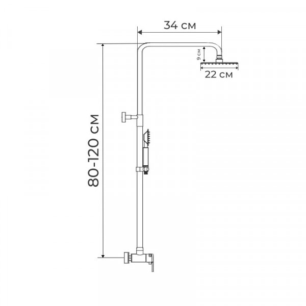 Душова колона зі змішувачем Haiba Opus 003-J (HB0913)