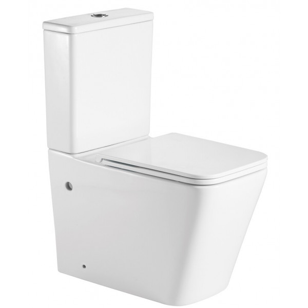 Чаша унітазу-компакту Mixxus Premium Quadro-0402-R Bowl 675х390х855 Rimless без сидіння (MI8340)