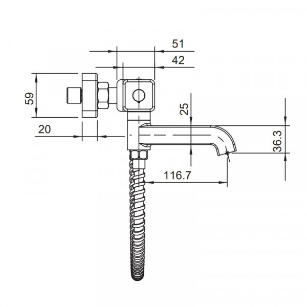 Термостатичний змішувач для ванни з коротким виливом Koer KB-47011-05 (Колір чорний) (KR4721)