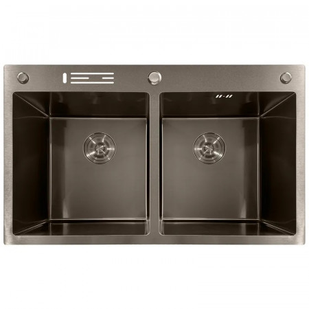 Мийка з нержавіючої сталі MIXXUS MH8350-DK NANO-BLACK (3.0/0.8) колір графіт (MI7053)