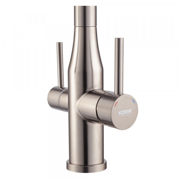 Змішувач для кухні Koer KI-72024-07 з виходом для питної води (нерж. сталь) (KR5013)