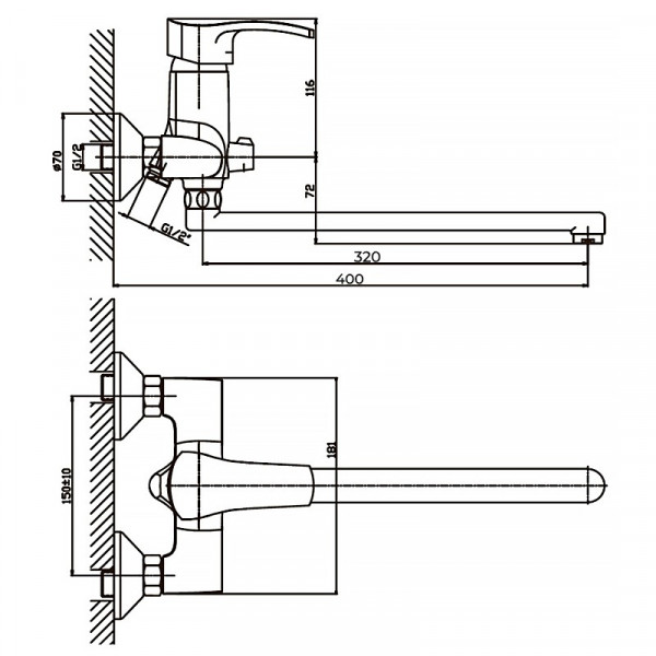 Змішувач для ванни Haiba Focus 006 (HB0120)