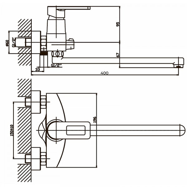 Змішувач для ванни Haiba GUDINI 006 (HB0148)