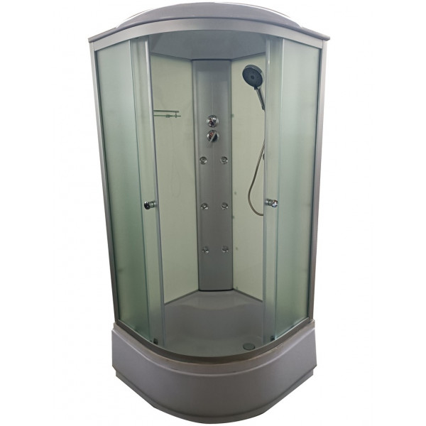 Бокс душовий з гідромасажем Mixxus STRONG SBH01-90x90x215-FB SATIN з високим піддоном (MI6888)