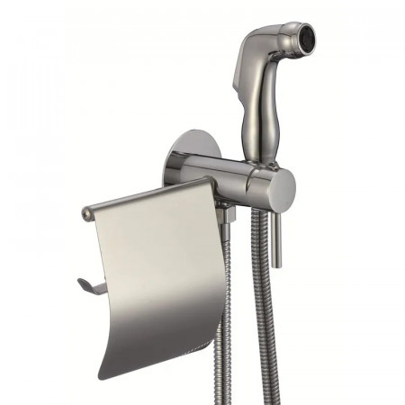 Змішувач для гігієнічного душу Zerix FTR-333-B з лійкою та паперотримачем (ZX5840)