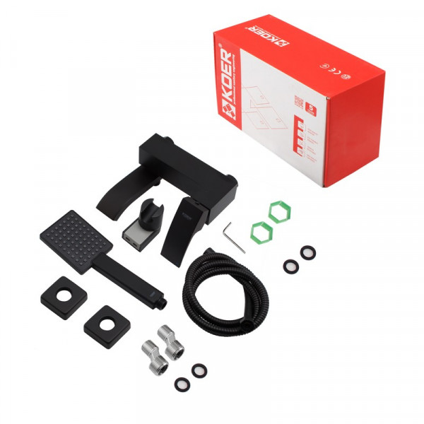 Змішувач для ванни з коротким виливом Koer KB-41007-05 (Колір чорний) (KR3455)