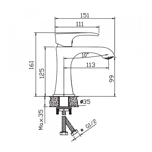 Змішувач для умивальника Haiba Monaco 001 Nut (HB9651)