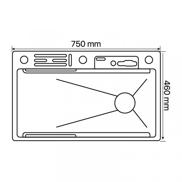 Мийка багатофункціональна Zerix ZH7546-SET-07 DECOR NANO-BLACK з вбудованим змішувачем (ZX5683)