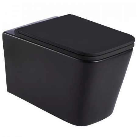 Унітаз підвісний Mixxus Premium Quadro-0302-R Black 530x360x365mm, система змиву RIMLESS (MP6455)