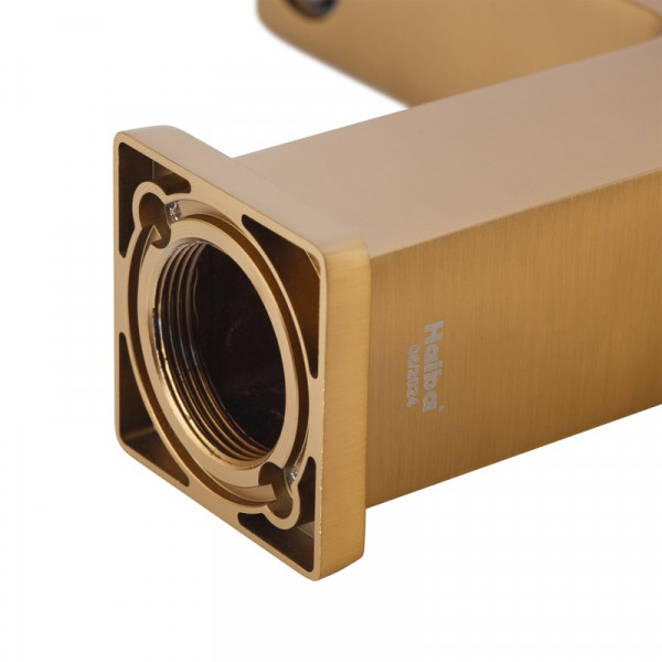 Змішувач для умивальника Haiba KANT 001 BRUSHED GOLD (HB9605)