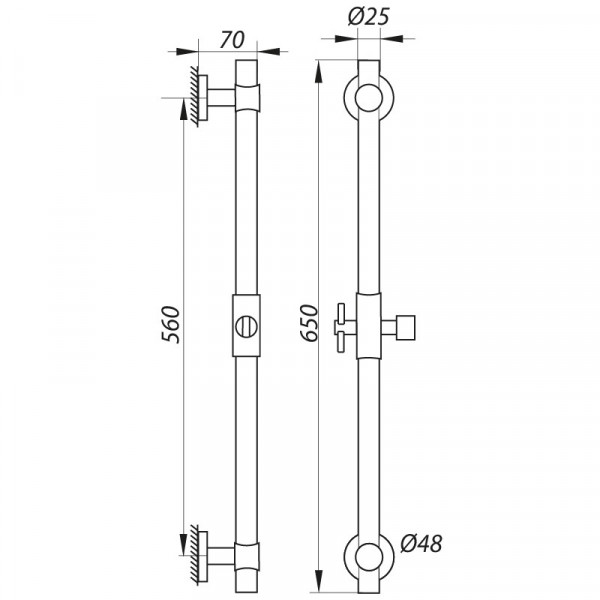 Стійка для душу Zerix L1206 (без мильниці, шланга та лійки) (LL1757)