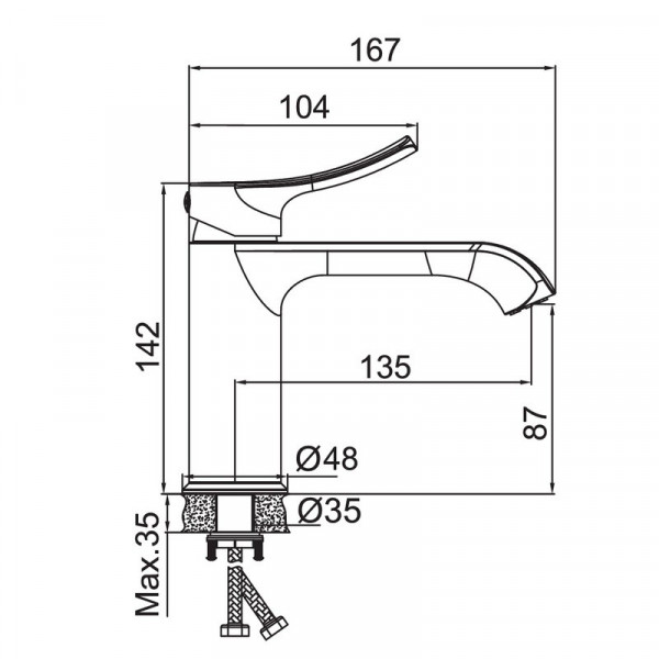 Змішувач для умивальника HAIBA BOLERO 001 (HB9574)