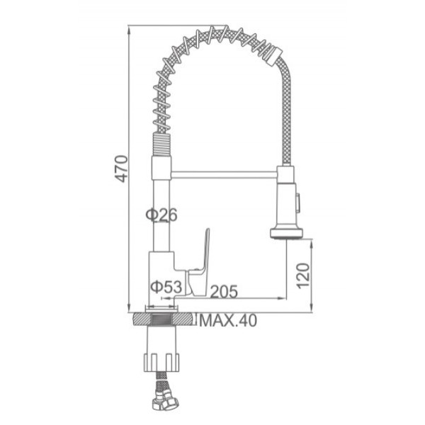 Змішувач для кухні Ibergrif Trento M14006 з силіконовим виливом пружина (LL2014)