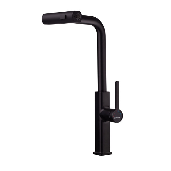 Змішувач для кухні з висувним виливом Mixxus Premium HAMMER 014 BLACK (MI6954)