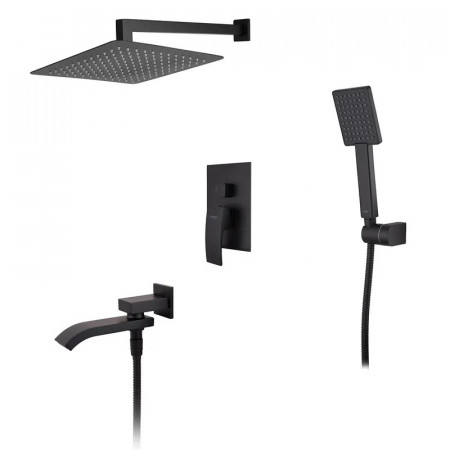 Вбудована душова система із змішувачем Koer KB-66007-05 (Колір чорний) (KR3465)
