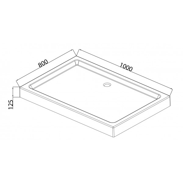 Душовий піддон з сифоном Mixxus HARD ST01-100x80x13 діаметр зливу 52 мм (MI6918)