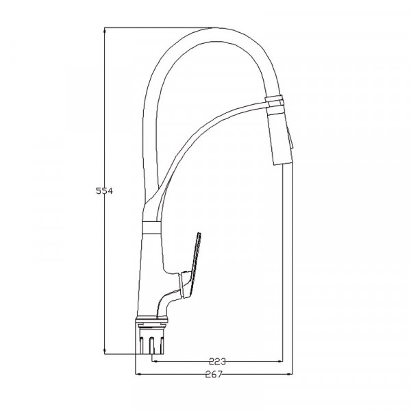 Змішувач для кухні Plamix Lucas-017 SET Graphite Refl.Grey з підведенням (Колір графіт+сил.вилив сірий) (PM0723)