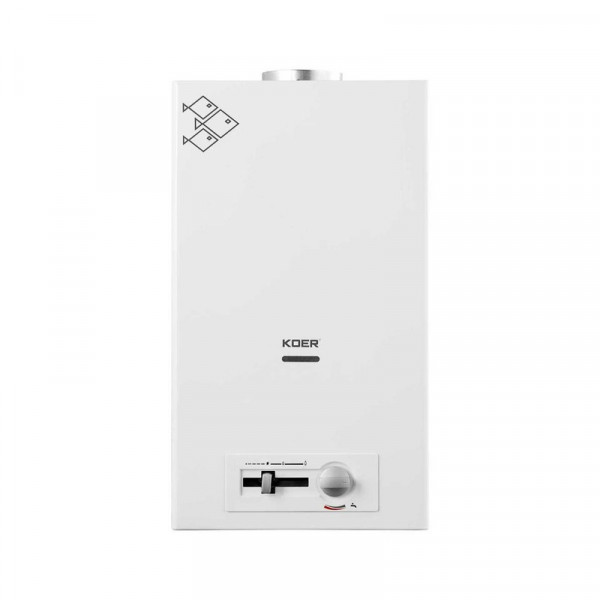 Газова колонка KOER KWH.G0410 WHITE димохідна з п'єзорозпалом 10 л/хв (колір білий) (KR5663)