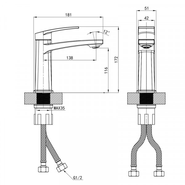 Змішувач для умивальника Mixxus Premium Lazar 001 (NUT) (MI8269)
