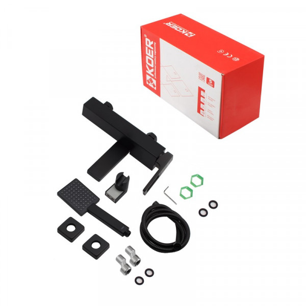 Змішувач для ванни з коротким виливом Koer KB-41009-05 (Колір чорний) (KR3503)