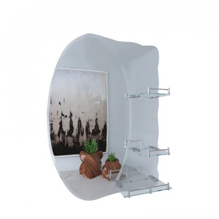 Дзеркало настінне Zerix SOLO MOZ01-48x68x10 асиметричне з 3-ма полицями (ZX5624)