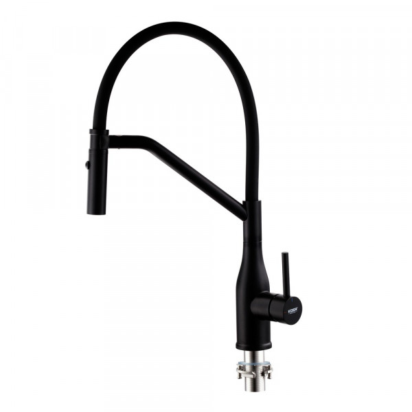 Змішувач для кухні Koer KI-70026-05 з чорним силіконовим виливом (KR5210)