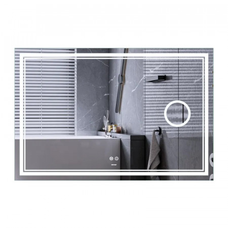 Дзеркало Mixxus Premium QUADRO MR20-100x70 з Led Touch, Anti-fog, димером, регулятором яскравості, лінзою (MP6622)