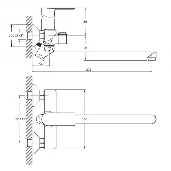 Змішувач для ванни Haiba ALEX 006 EURO (HB0888)
