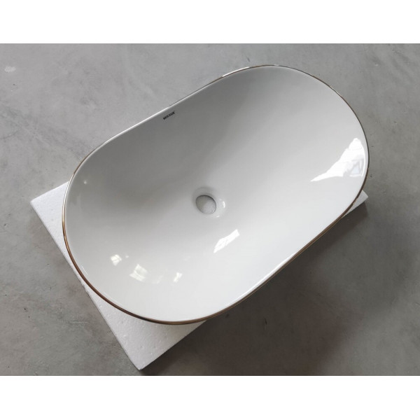 Раковина накладна MIXXUS PREMIUM WAVE-0105 EDGE GOLD 620х360х160mm (MP6557)