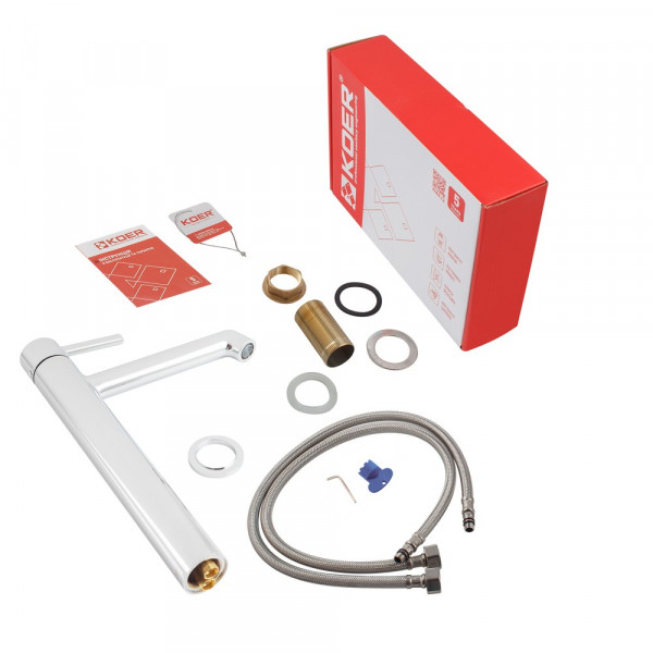 Змішувач для умивальника високий Koer KB-11029-01 Колір хром (KR5479)