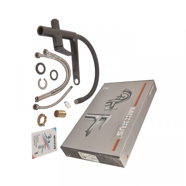 Змішувач для кухні Mixxus Premium DERBY 021 (NUT) BLACK REFL.BLACK з виходом для питної води  (MI6606)