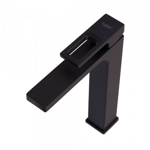 Змішувач для умивальника Koer KB-11009-05 високий (Колір чорний) (KR3501)