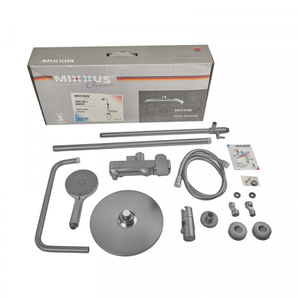 Душова колона Mixxus Premium DERBY 009-J GRAPHITE зі змішувачем (MI6610)